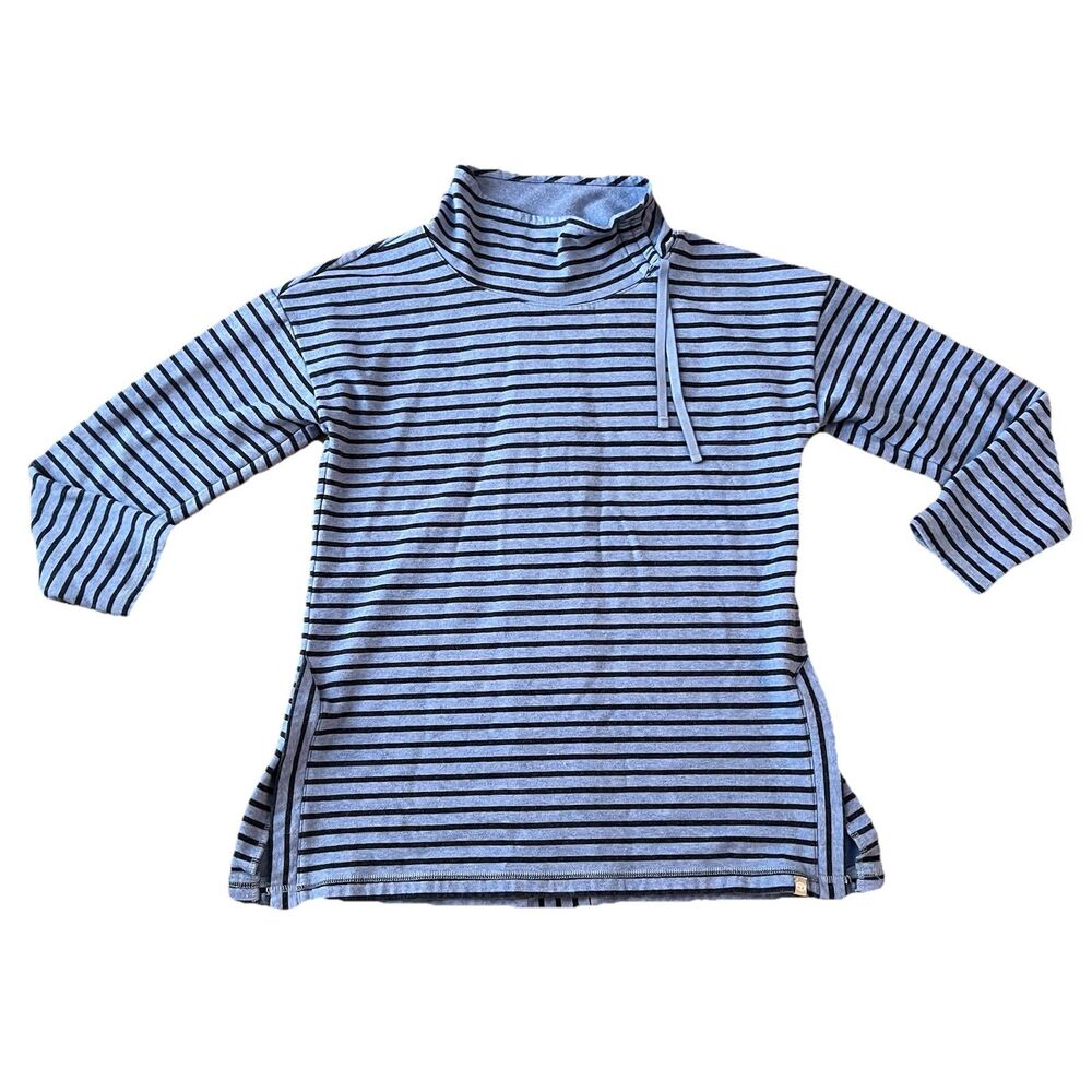 T By Talbots Women’s Sweatshirt Medium Stripped Mock Neck